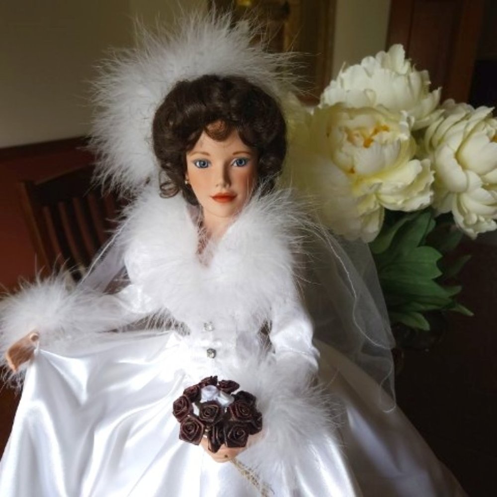 The Ashton-Drake Galleries' "Winter Romance" Porcelain Bride Doll